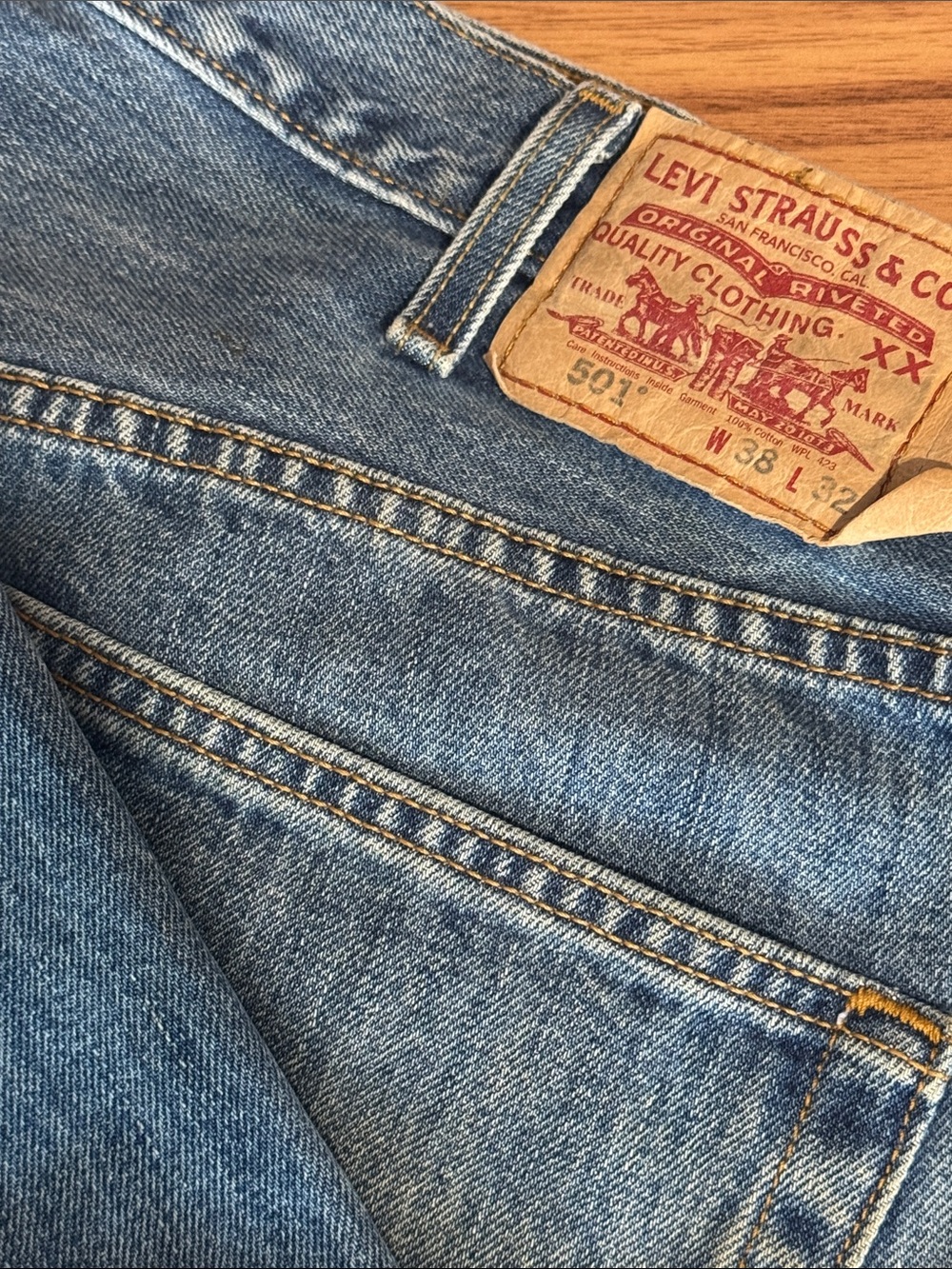 Levi's 501 XX  W38 L 32 Men's Straight Light Blue Denim Jeans